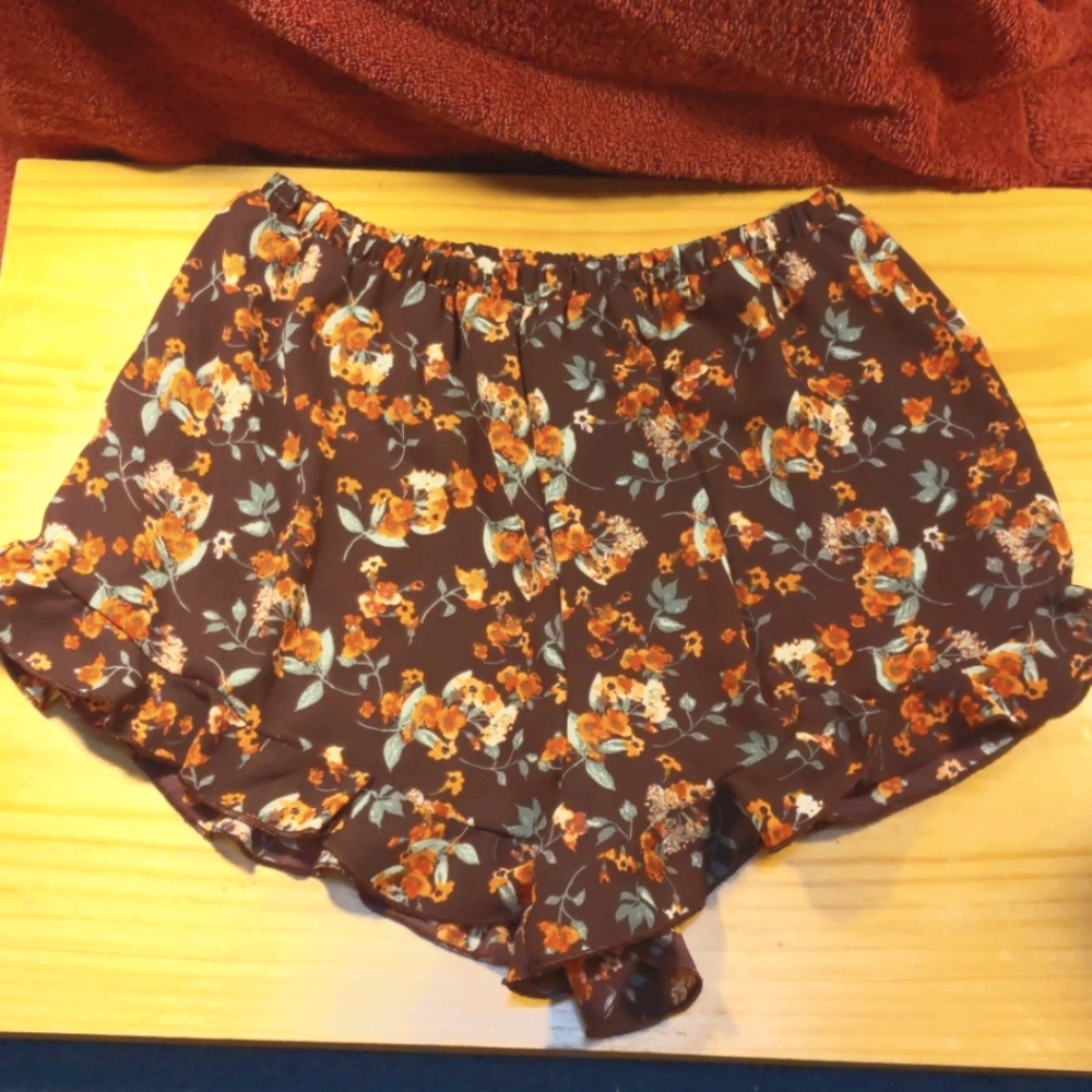 Purple Floral Shorts